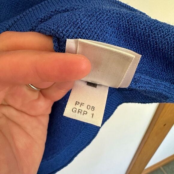 St. John Sport Vintage Women’s Santana Knit Scoop Neck Cobalt Blue Shell Tank To - Picture 6 of 7